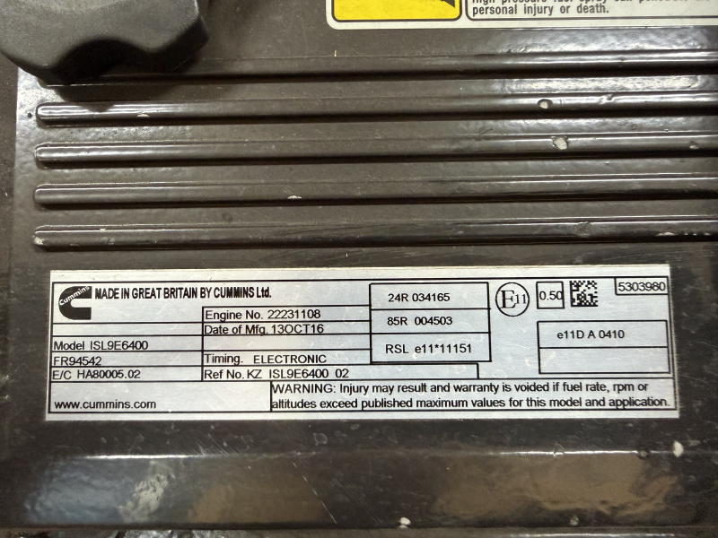 Двигатель Cummins ISL9E6400 Евро 6, 400 л.с. (Есть скол на крыльчатке) (Новый, снят с агр) / Cummins ISL9E6400 
